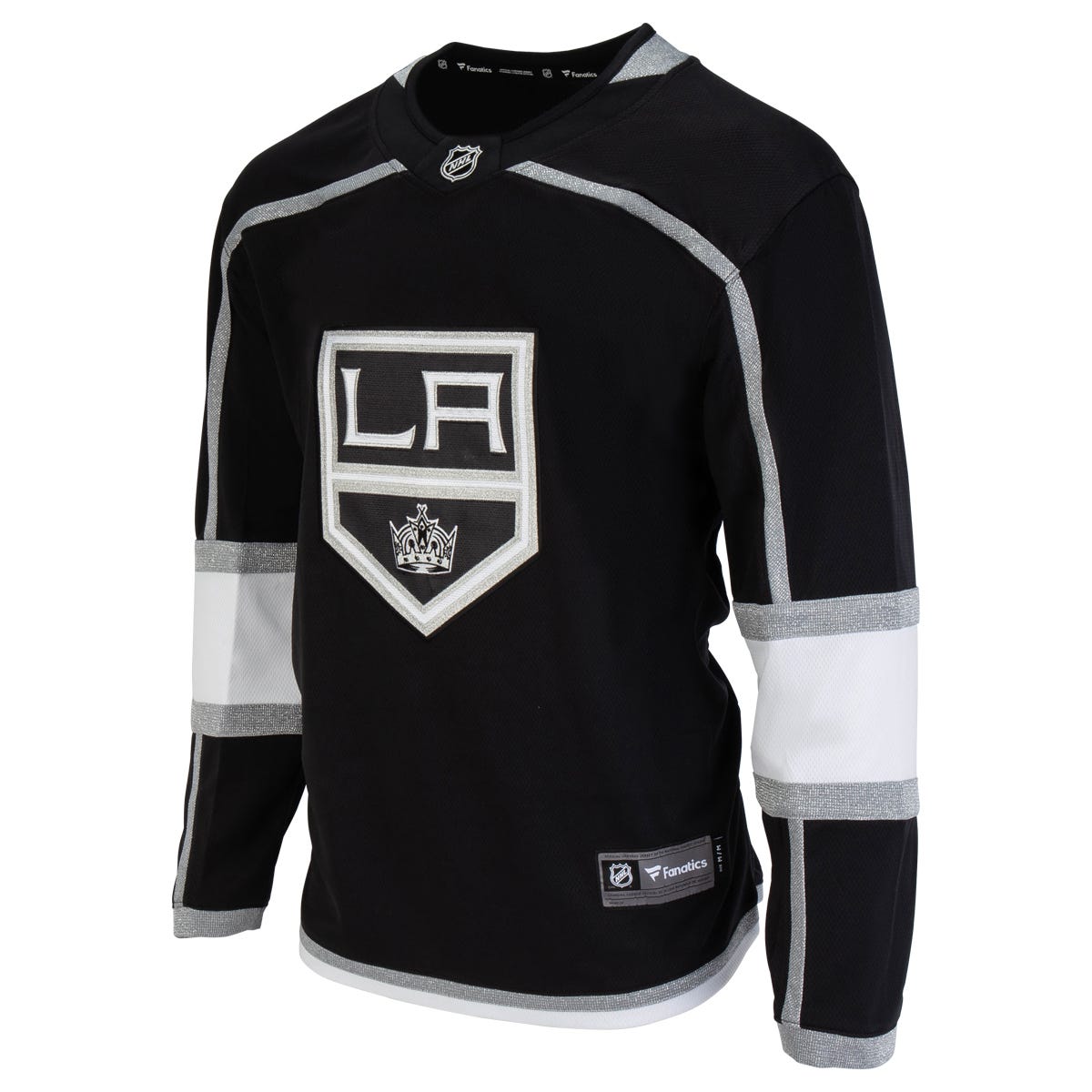 Fanatics Los Angeles Kings Premier Breakaway Blank Adult Hockey Jersey in Black/White/Silver Size Large
