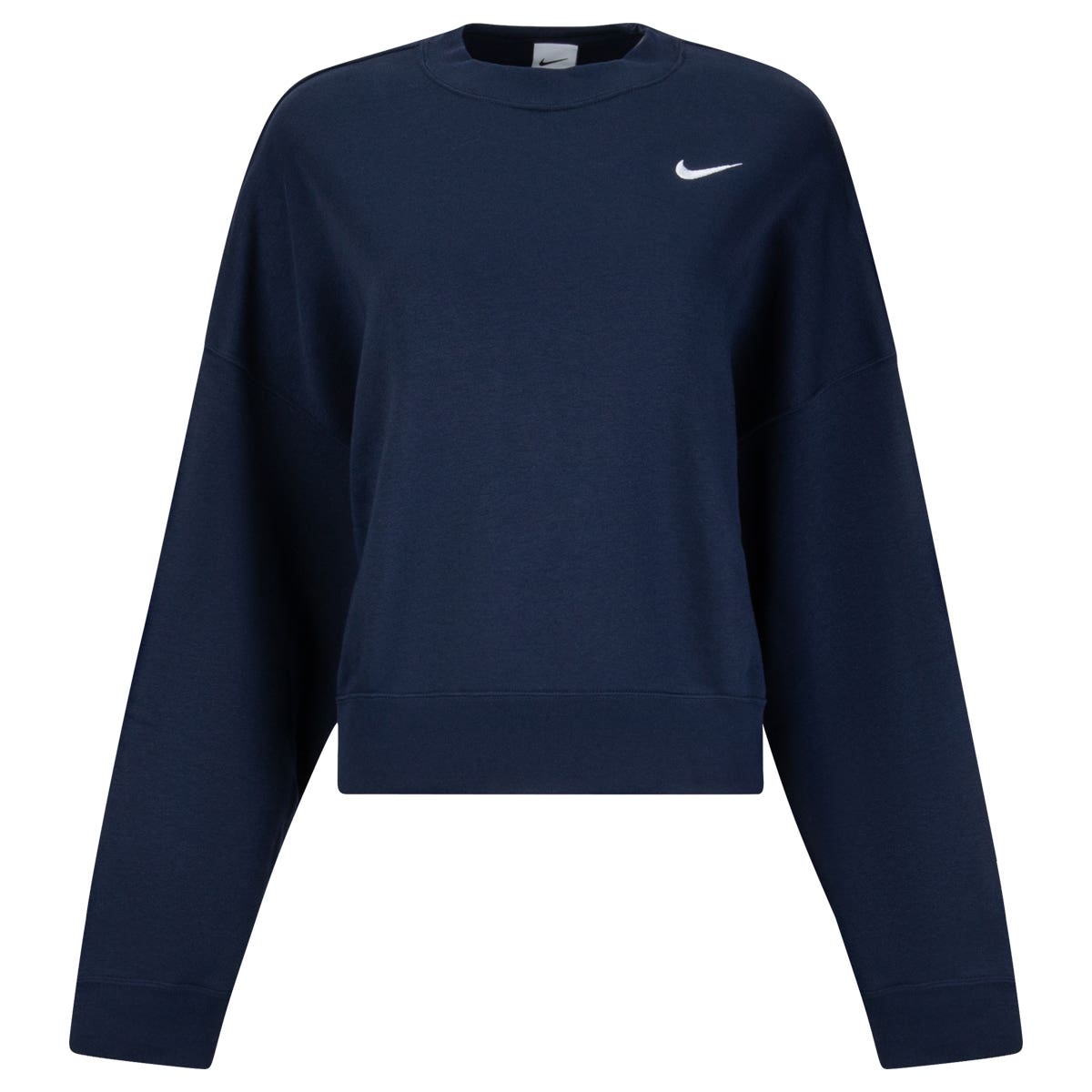 Nike Sportswear Fleece Trend Womens Crew-Neck Sweatshirt in Navy Size Medium