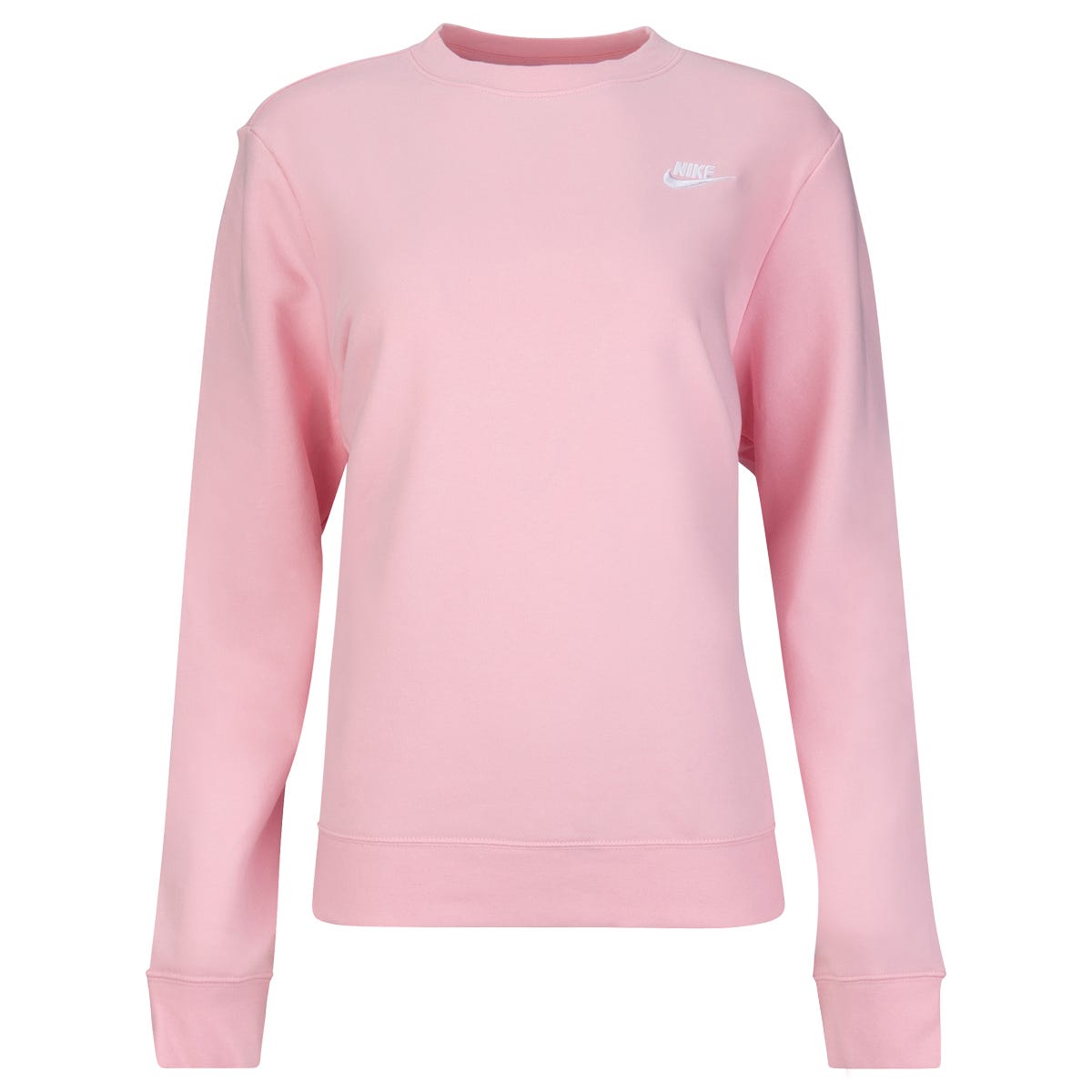 Nike Sportswear Club Fleece Womens Crew-Neck Sweatshirt in Pink Size Medium