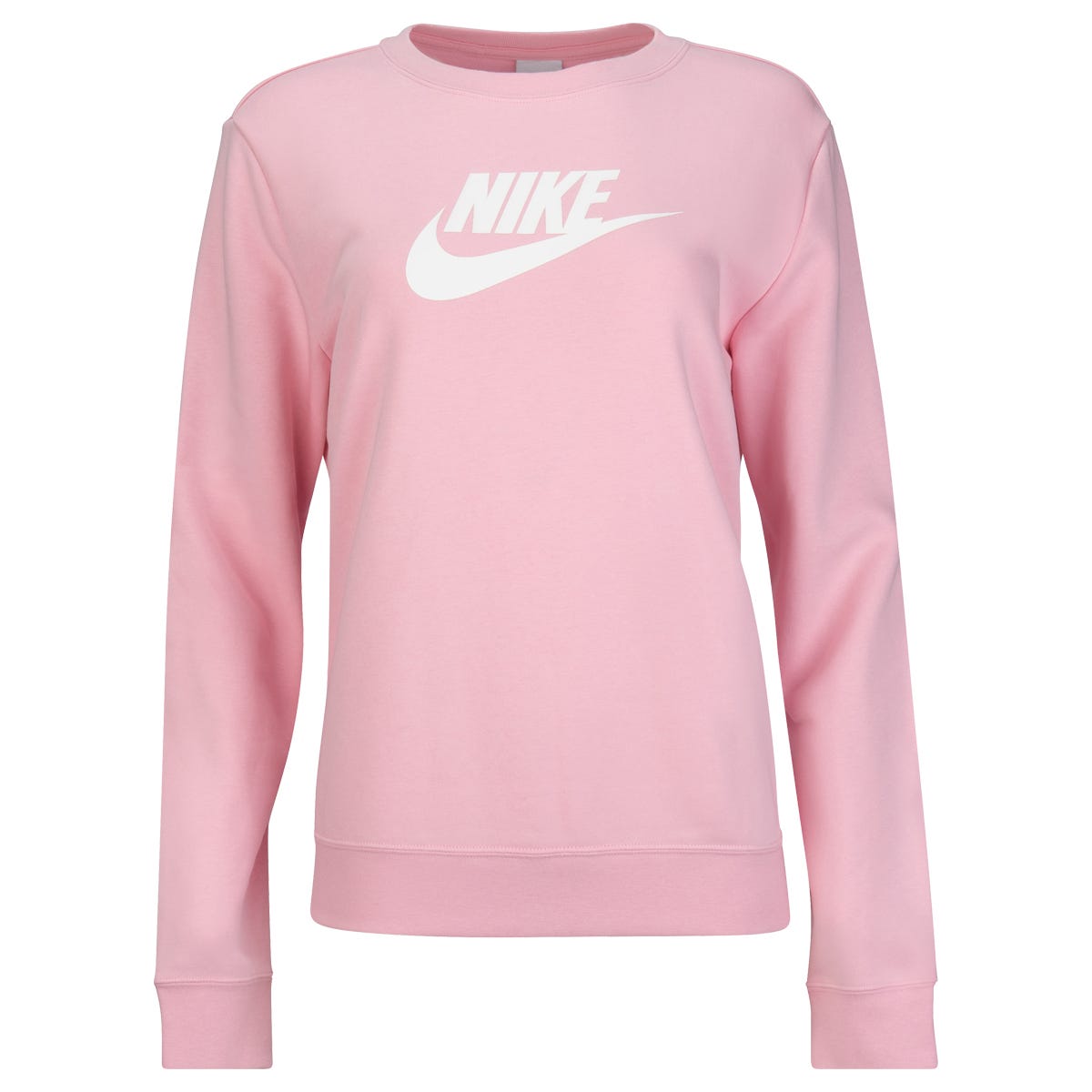 Nike Sportswear Club Fleece Logo Womens Crew-Neck Sweatshirt in Pink Size Medium