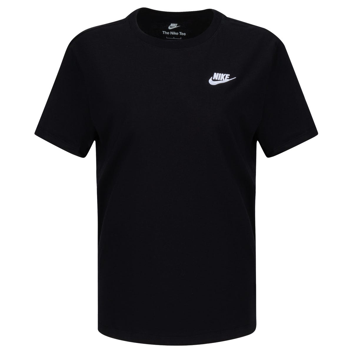 Nike Sportswear Club Essentials Womens Short Sleeve T-Shirt | 100% cotton in Black Size Small
