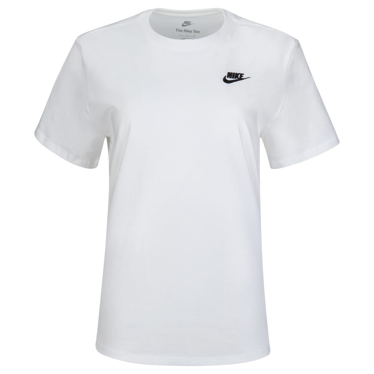 Nike Sportswear Club Essentials Womens Short Sleeve T-Shirt | 100% cotton in White Size Large