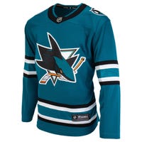 Fanatics San Jose Sharks Premier Breakaway Blank Adult Hockey Jersey in Teal/Black Size Small