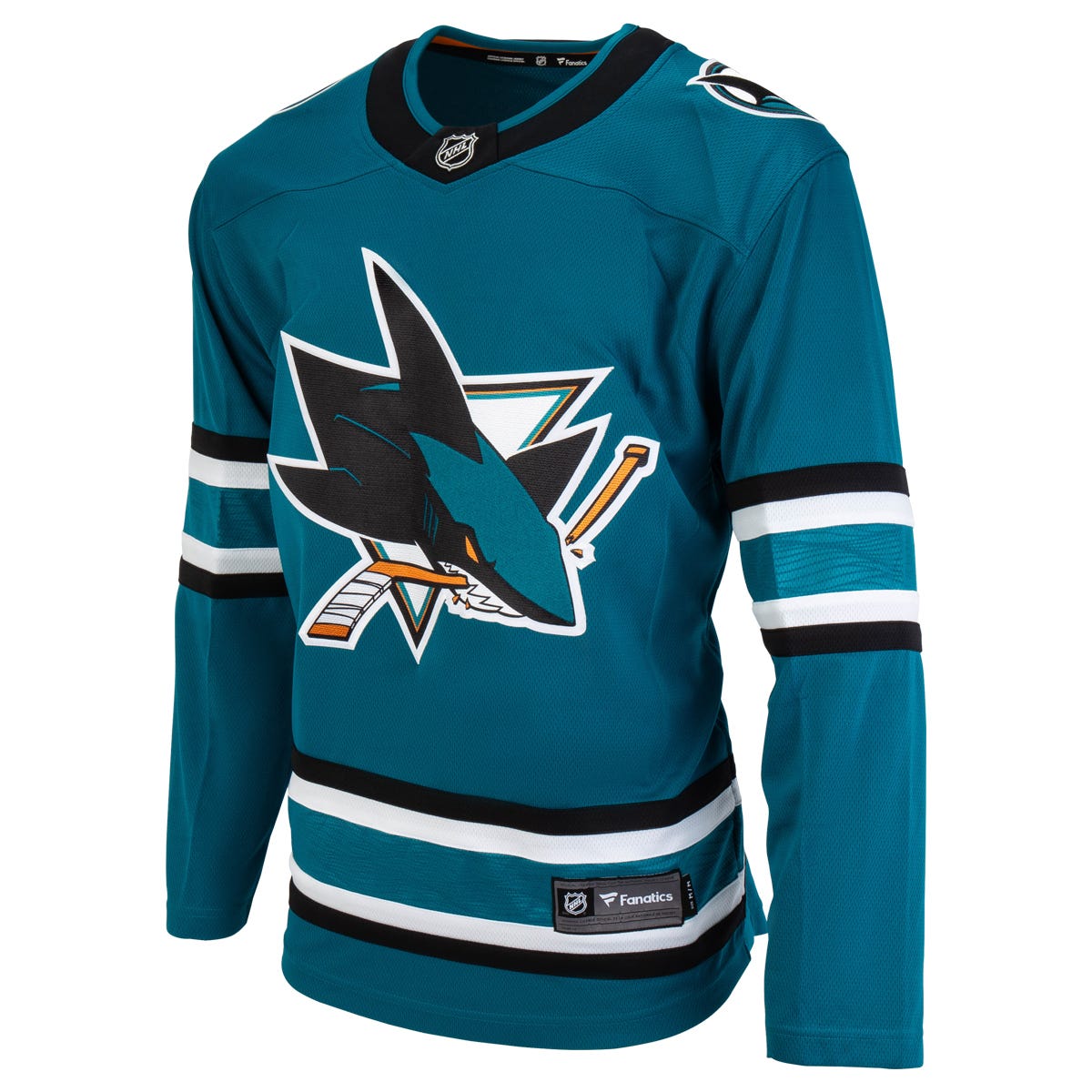 Fanatics San Jose Sharks Premier Breakaway Blank Adult Hockey Jersey in Teal/Black Size Large