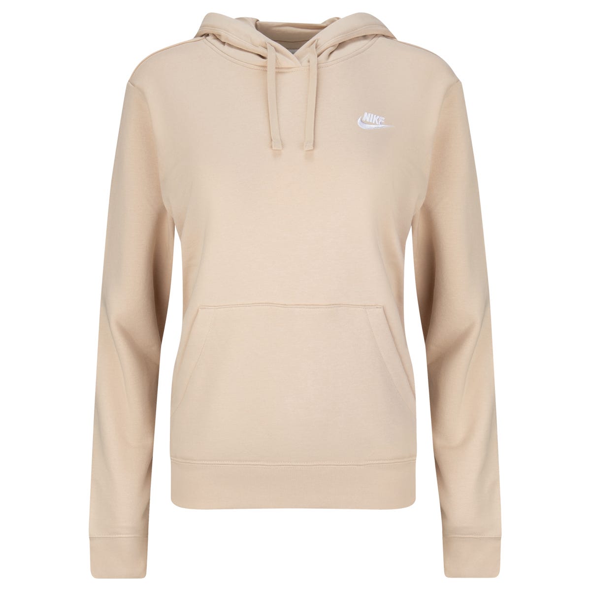 Nike Sportswear Club Fleece Womens Pullover Hoodie | 100% cotton in Sand Size Medium