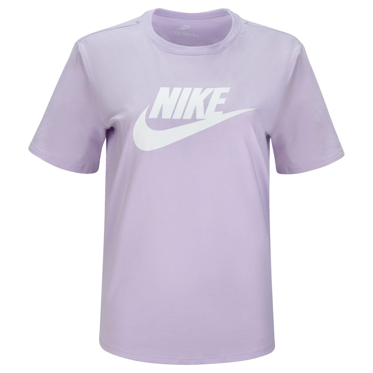 Nike Sportswear Essential Futura Icon Womens Short Sleeve T-Shirt | 100% cotton in Purple Size Medium