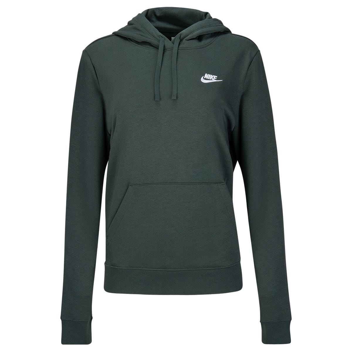 Nike Sportswear Club Fleece Womens Pullover Hoodie | 100% cotton in Green Size Small