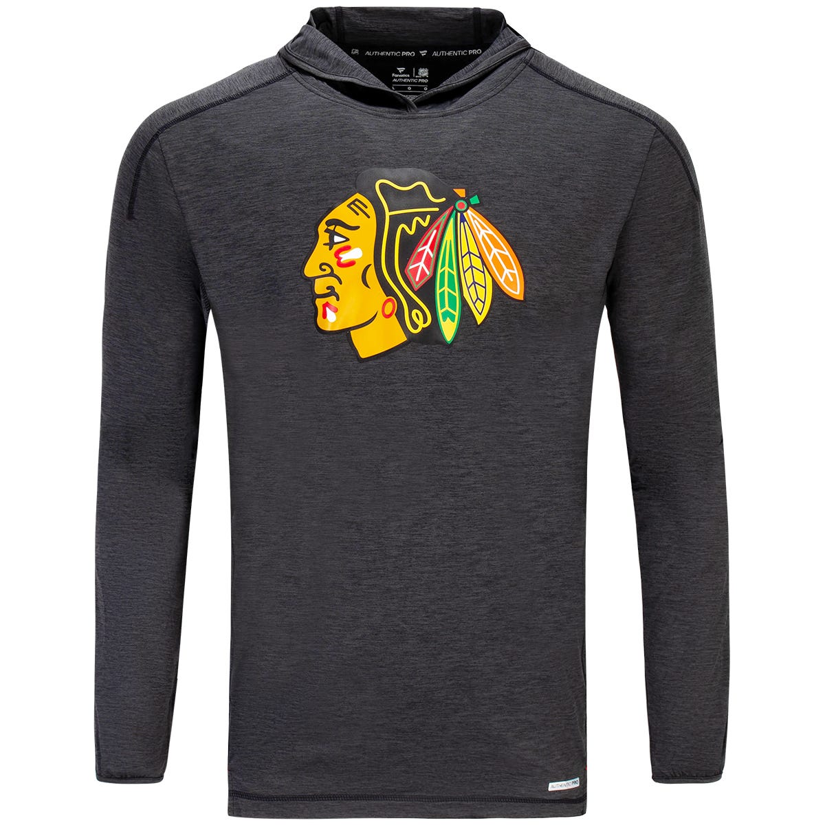 Fanatics Chicago Blackhawks Authentic Pro Pullover Adult Hoodie in Black/Red Size Medium