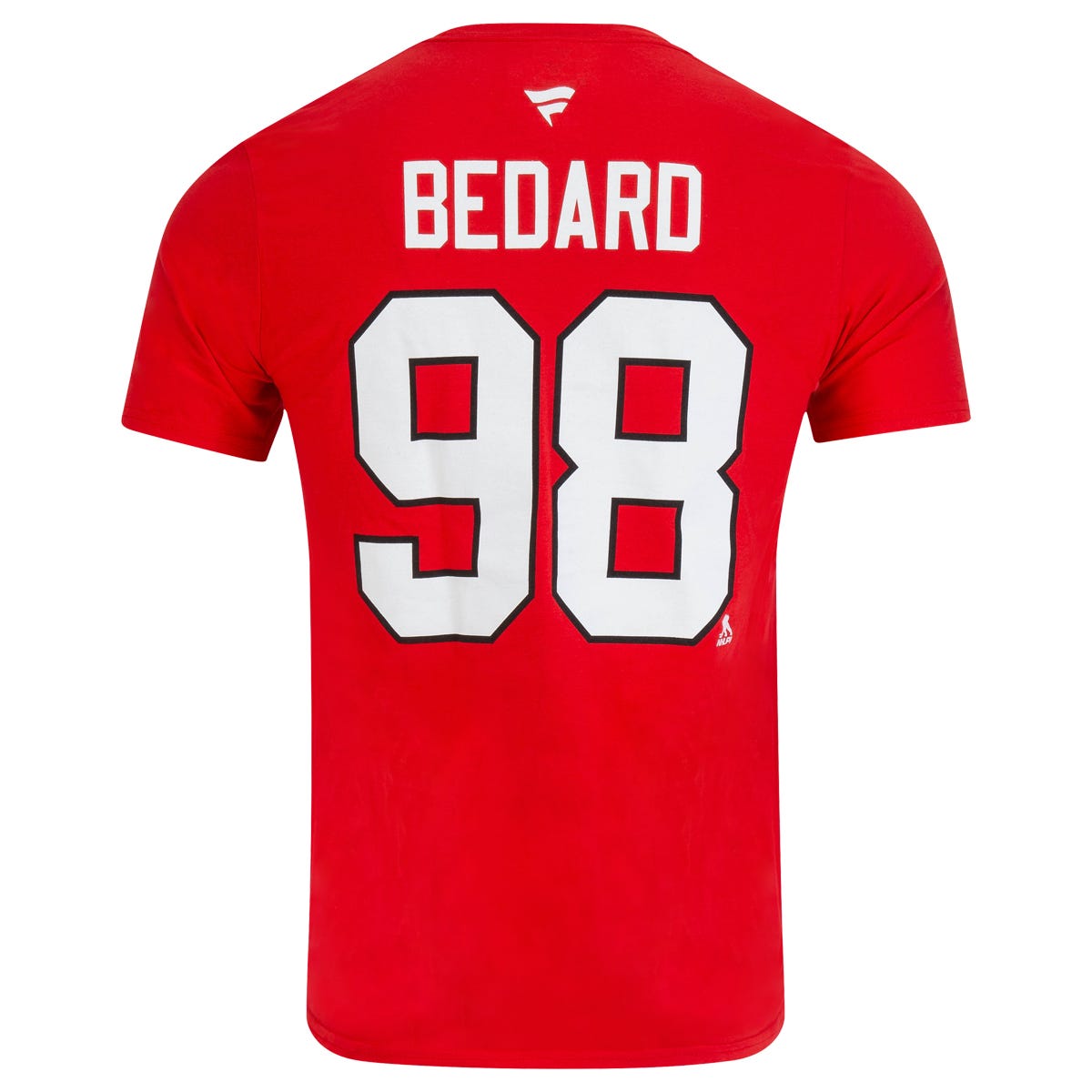 Fanatics Chicago Blackhawks Authentic Stack Name & Number Short Sleeve T-Shirt | 100% cotton in Bedard - Red Size Small