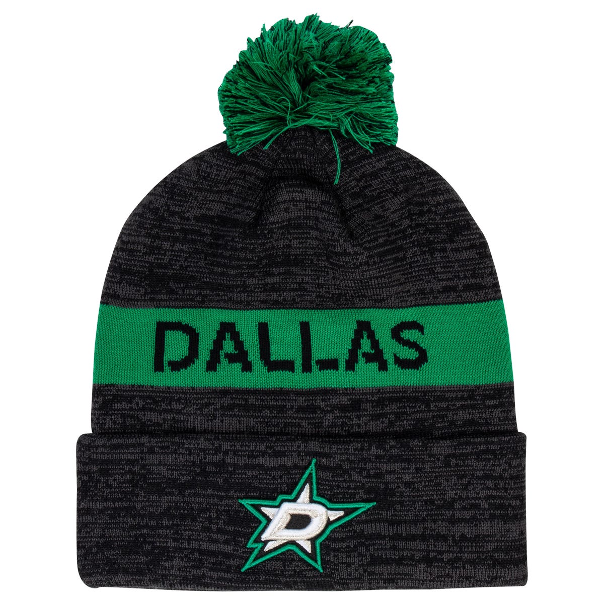 Fanatics Dallas Stars Authentic Pro Rink Cuff Beanie w/ Pom in Grey