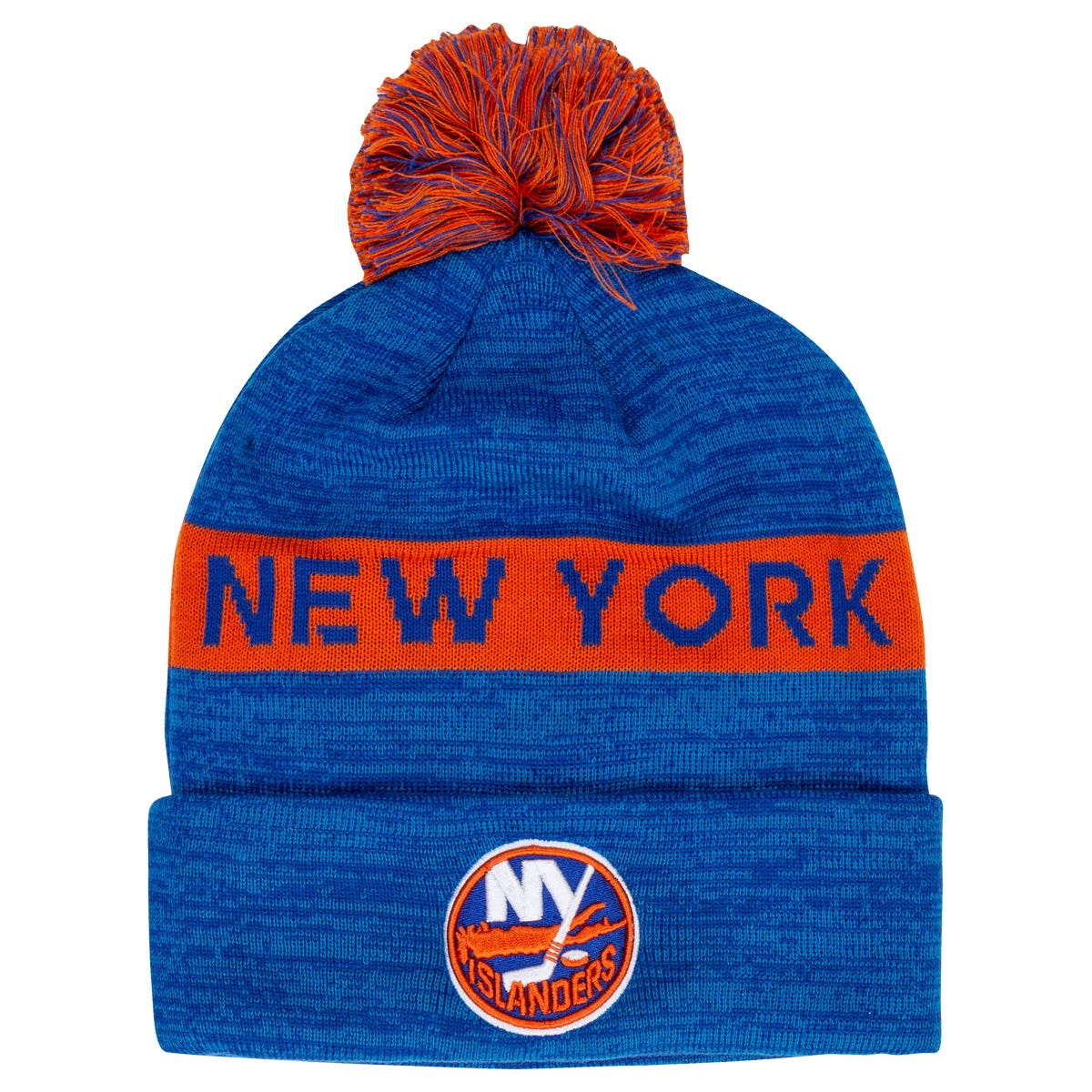 Fanatics New York Islanders Authentic Pro Rink Cuff Beanie w/ Pom in Blue
