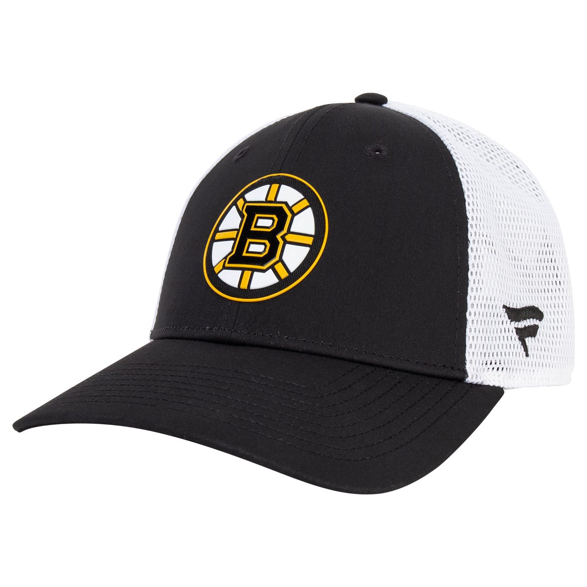 Fanatics Boston Bruins Authentic Pro Rink Mesh Snapback Hat in Black