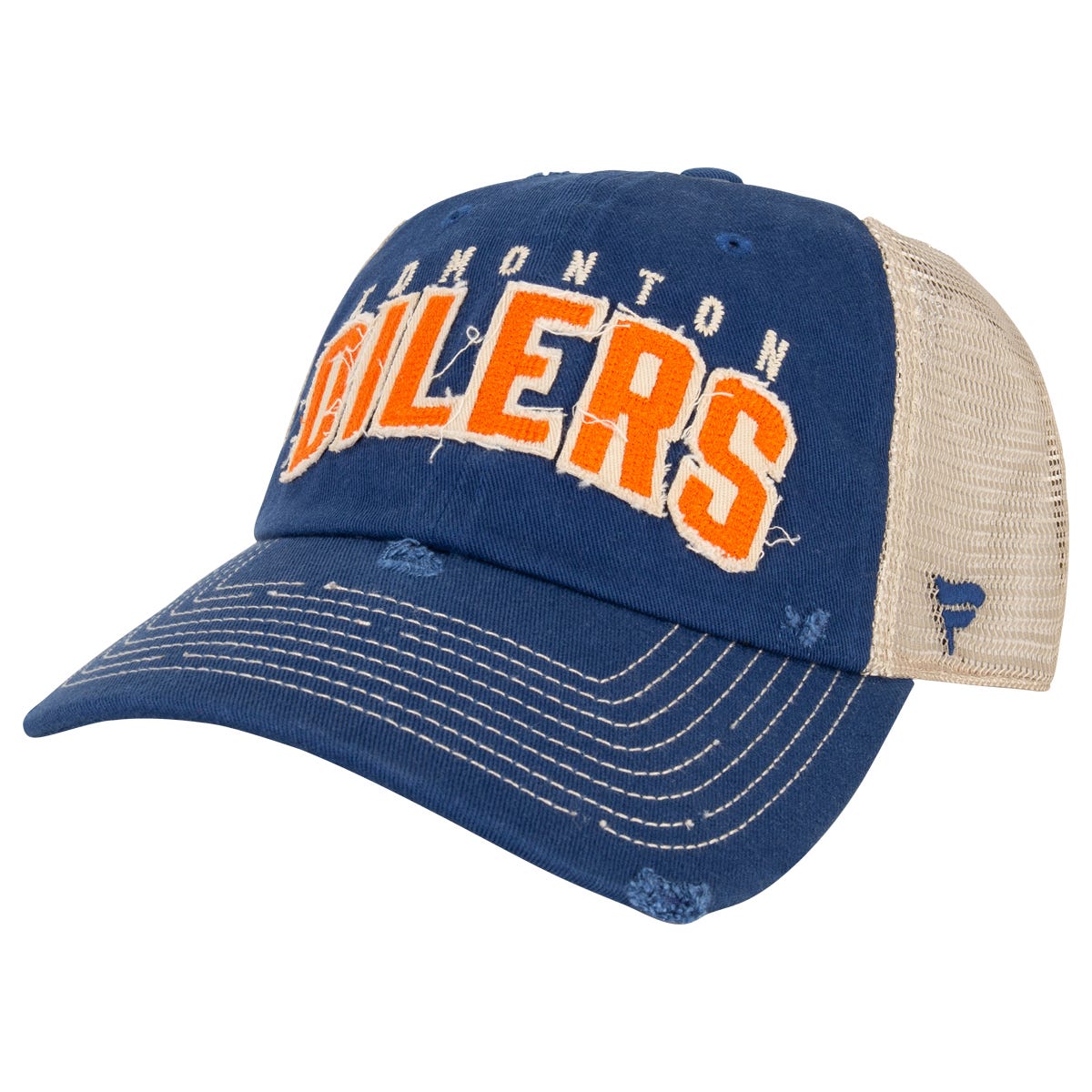 Fanatics Edmonton Oilers Veteran Mesh Snapback Hat in Blue