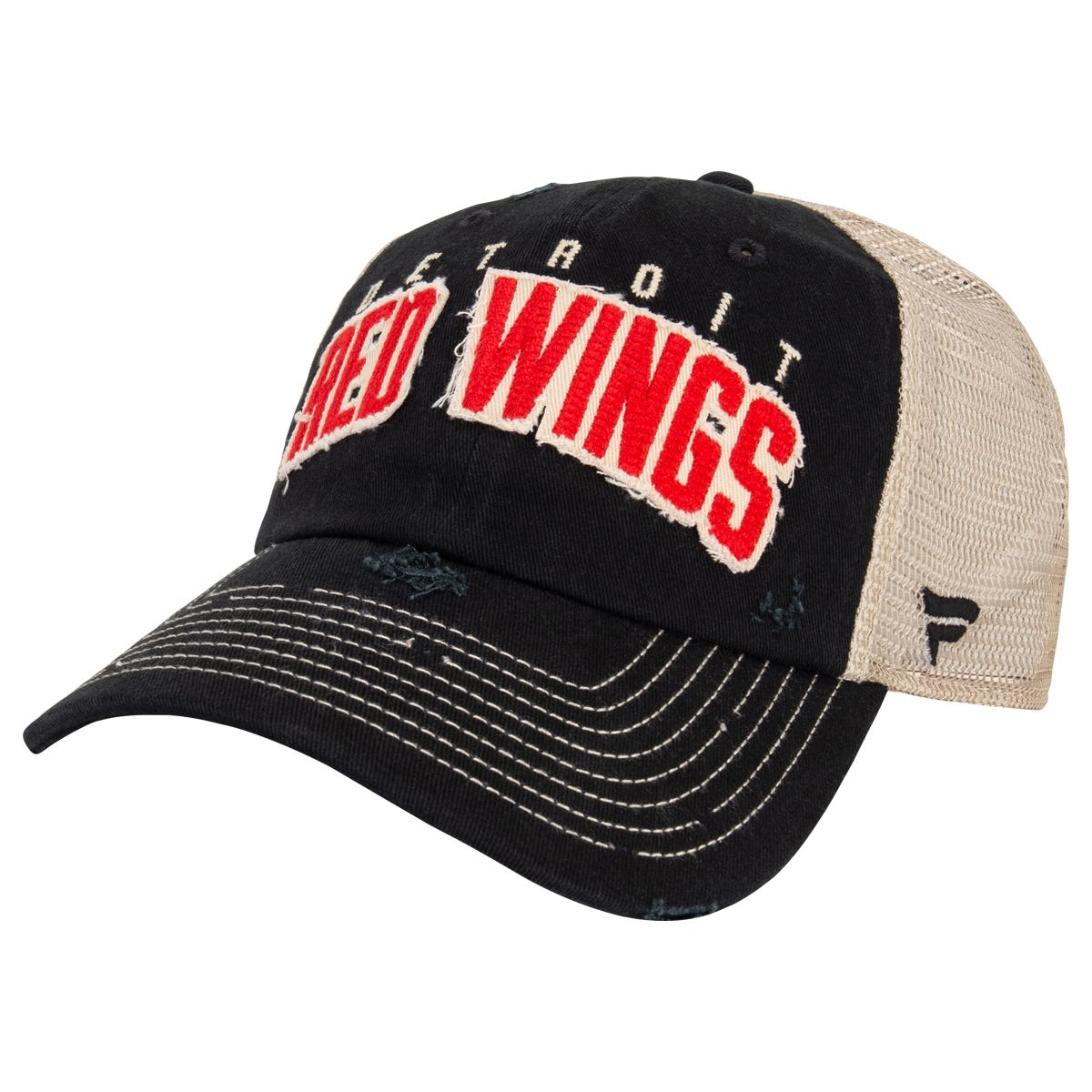 Fanatics Detroit Red Wings Veteran Mesh Snapback Hat in Black