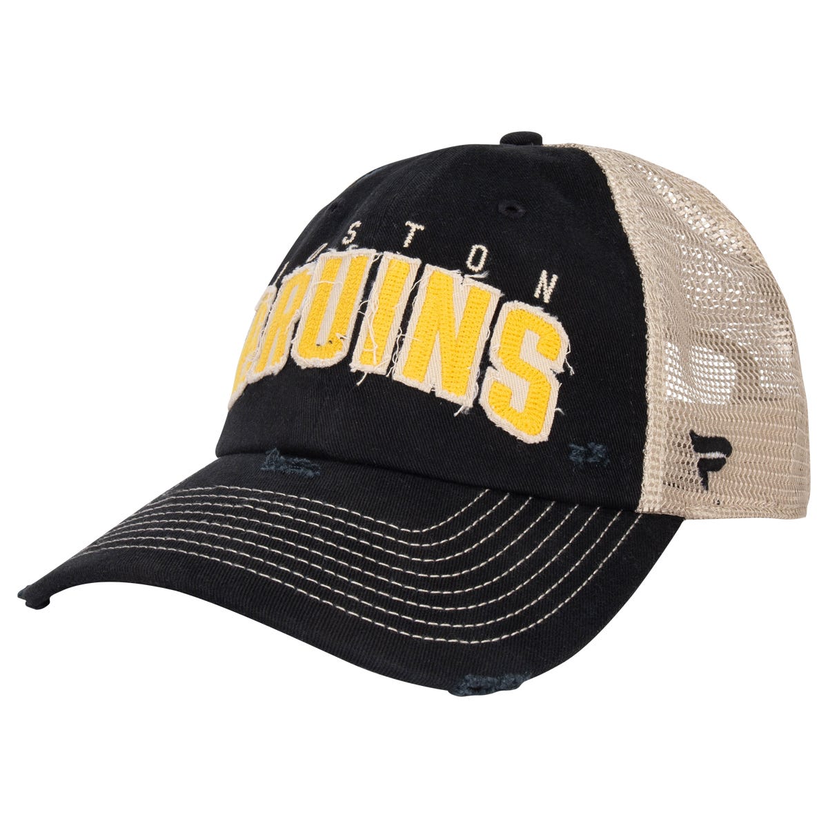 Fanatics Boston Bruins Veteran Mesh Snapback Hat in Black