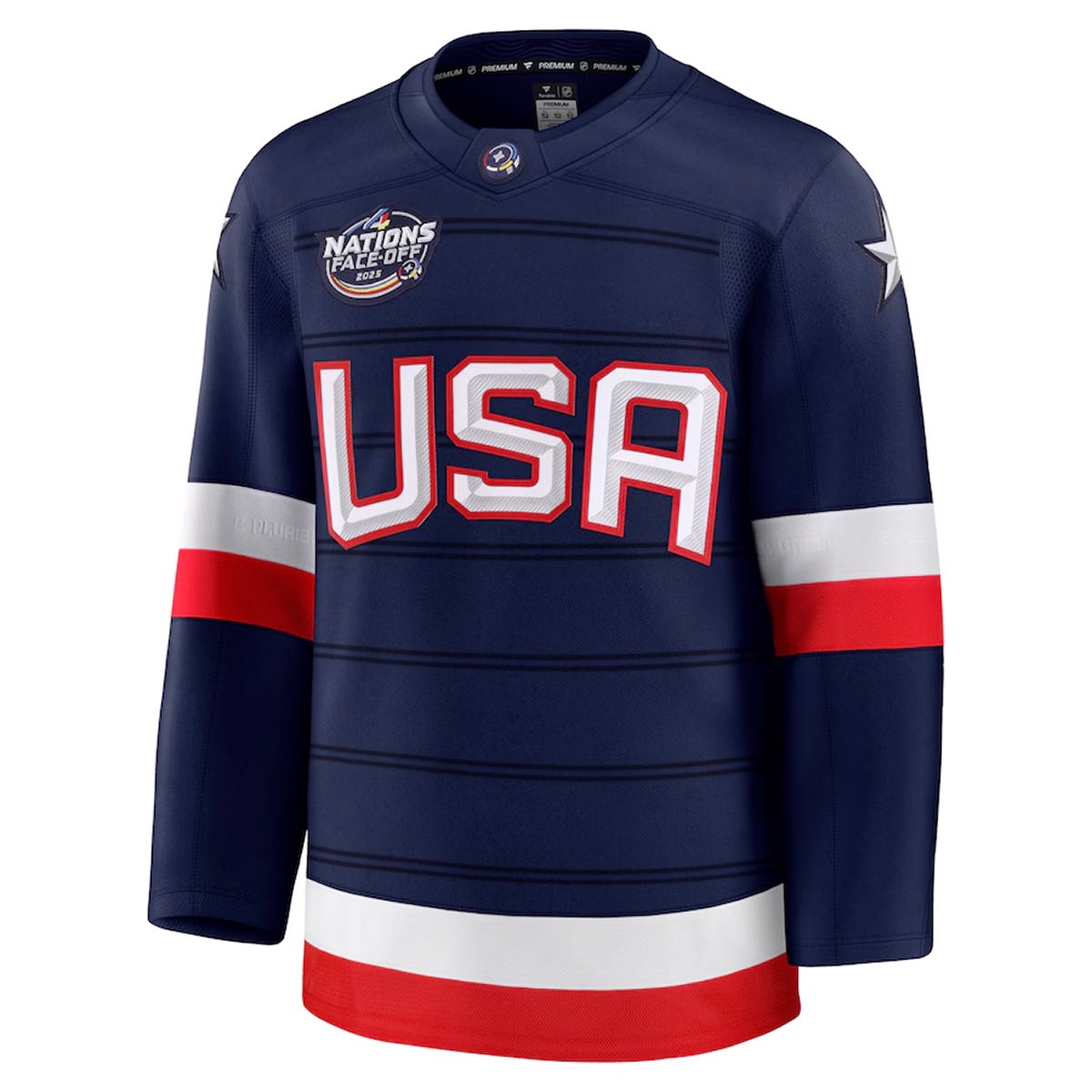 Fanatics NHL 4 Nations Face-Off Premium Blank Adult Hockey Jersey in USA Size XX-Large