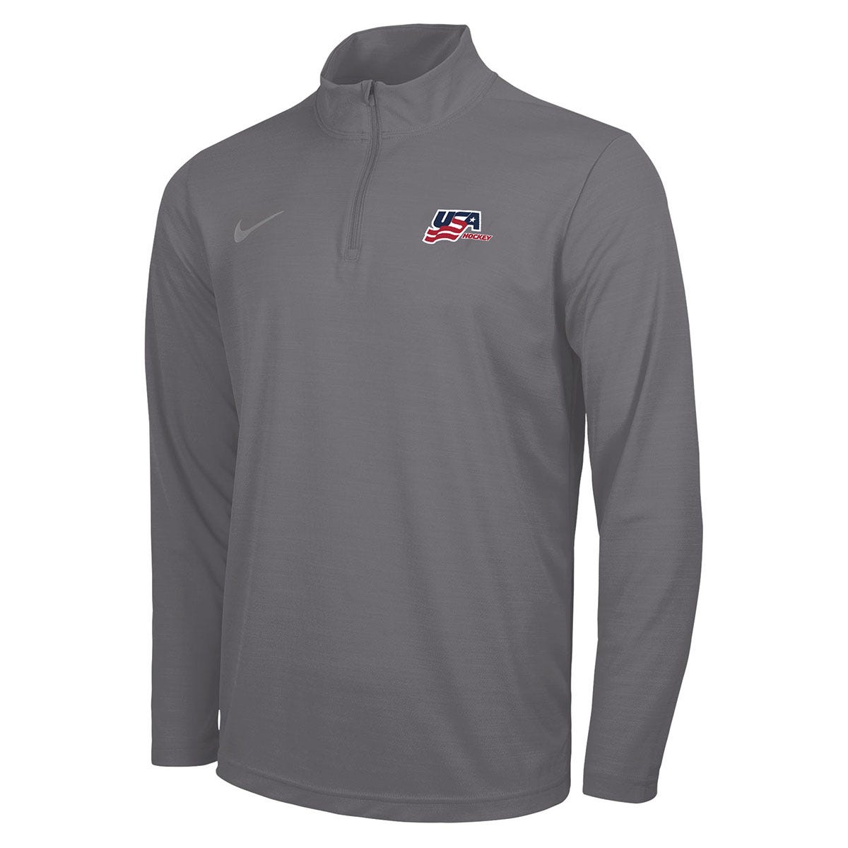 Nike USA Hockey Adult Intensity Quarter-Zip Pullover in Gunsmoke Size Small