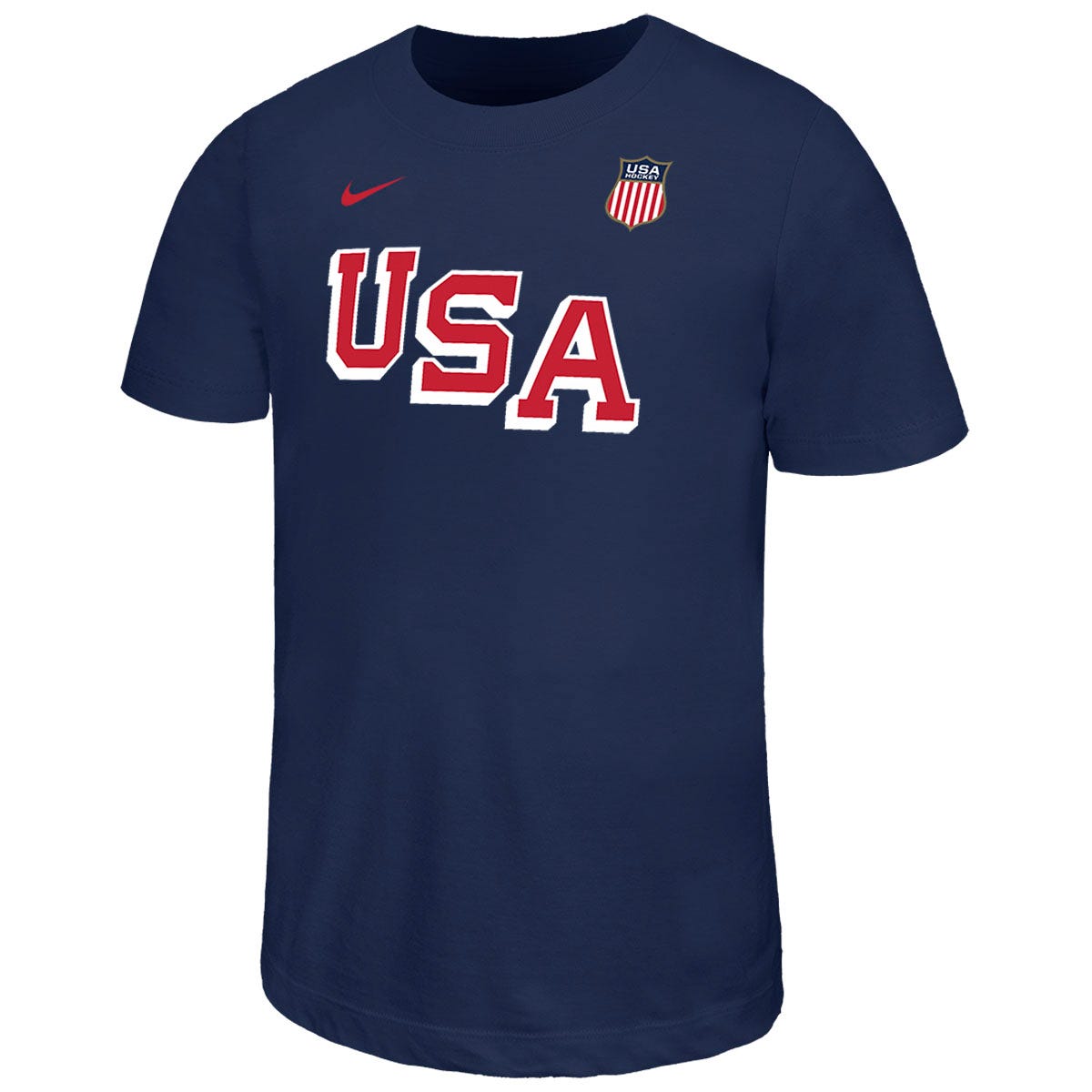 Nike USA Hockey Youth Legend T-Shirt | 100% Polyester in Navy Size X-Large
