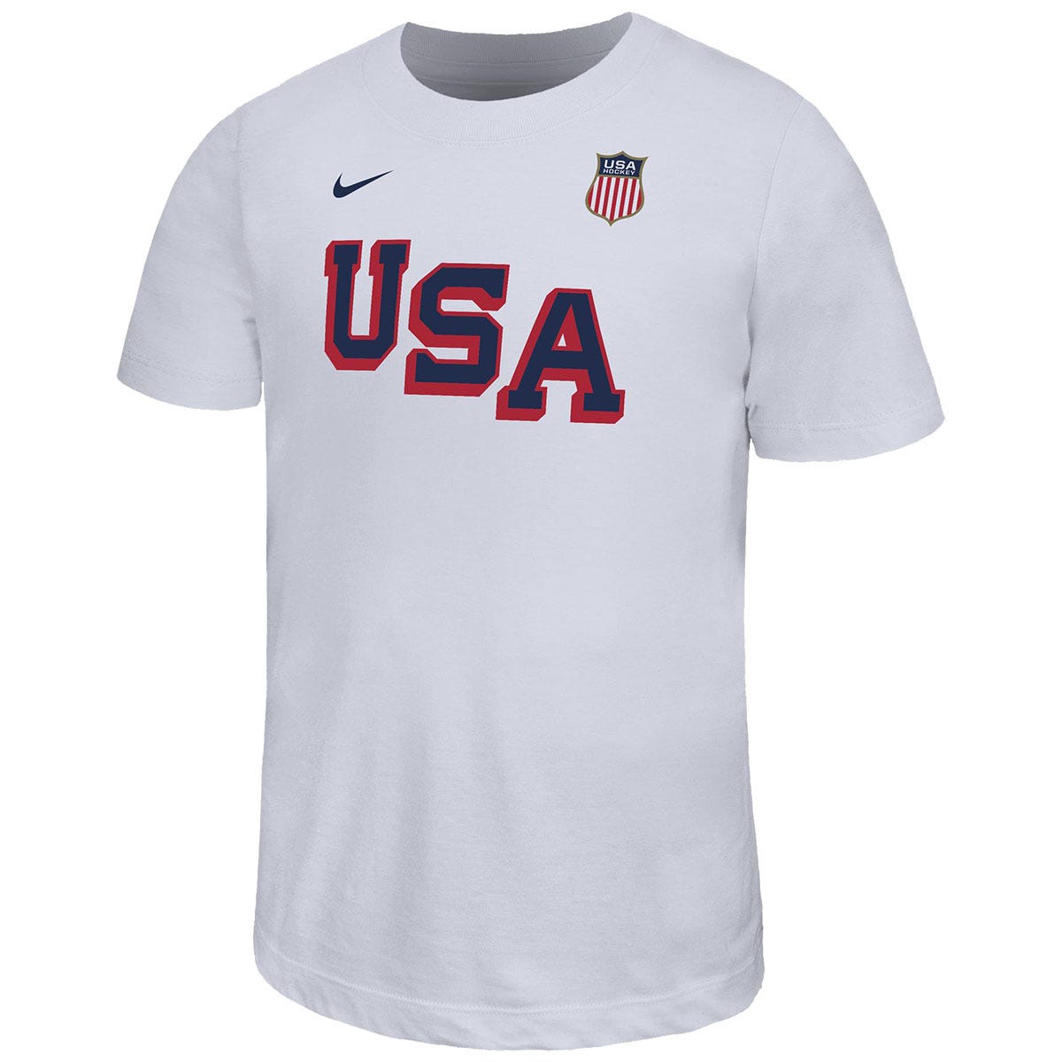 Nike USA Hockey Youth Legend T-Shirt | 100% Polyester in White Size Small