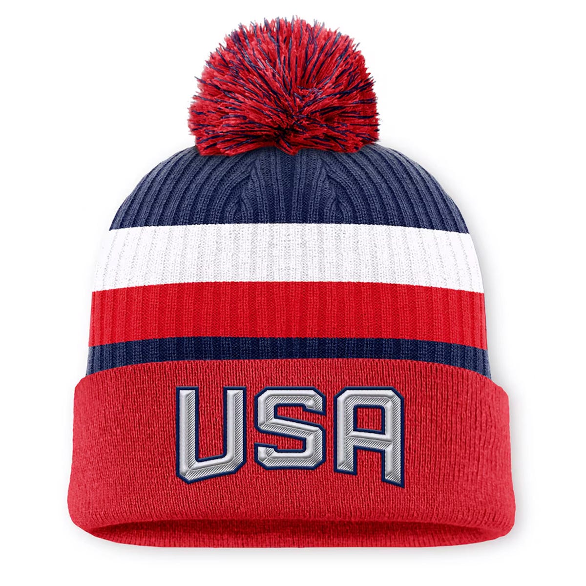 Fanatics NHL 4 Nations Face-Off Cuffed Beanie w/ Pom | 100% Acrylic in USA