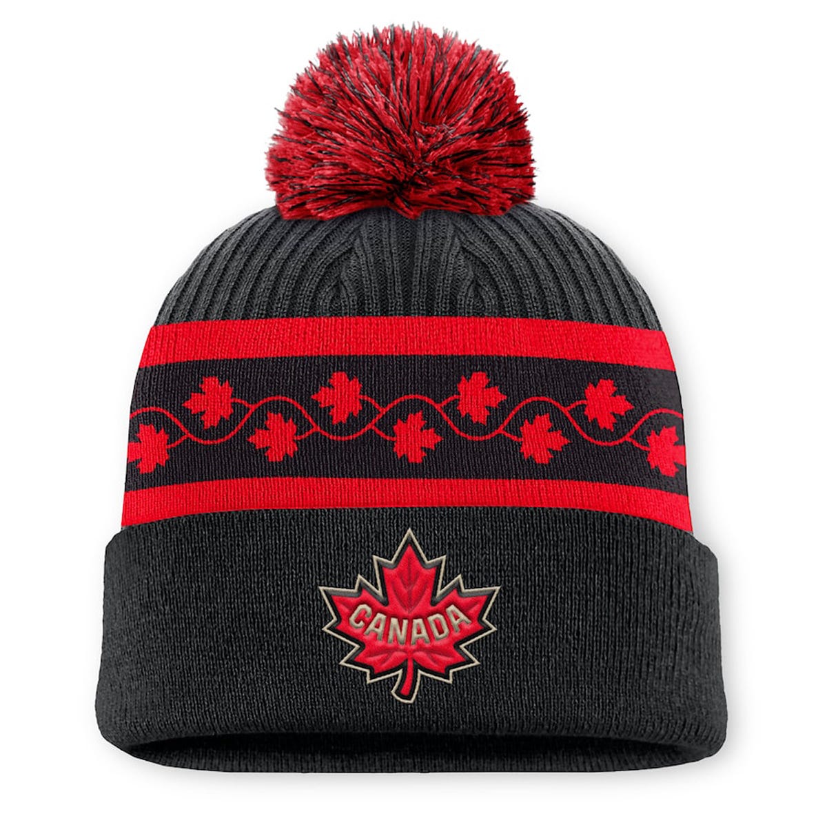 Fanatics NHL 4 Nations Face-Off Cuffed Beanie w/ Pom | 100% Acrylic in Canada