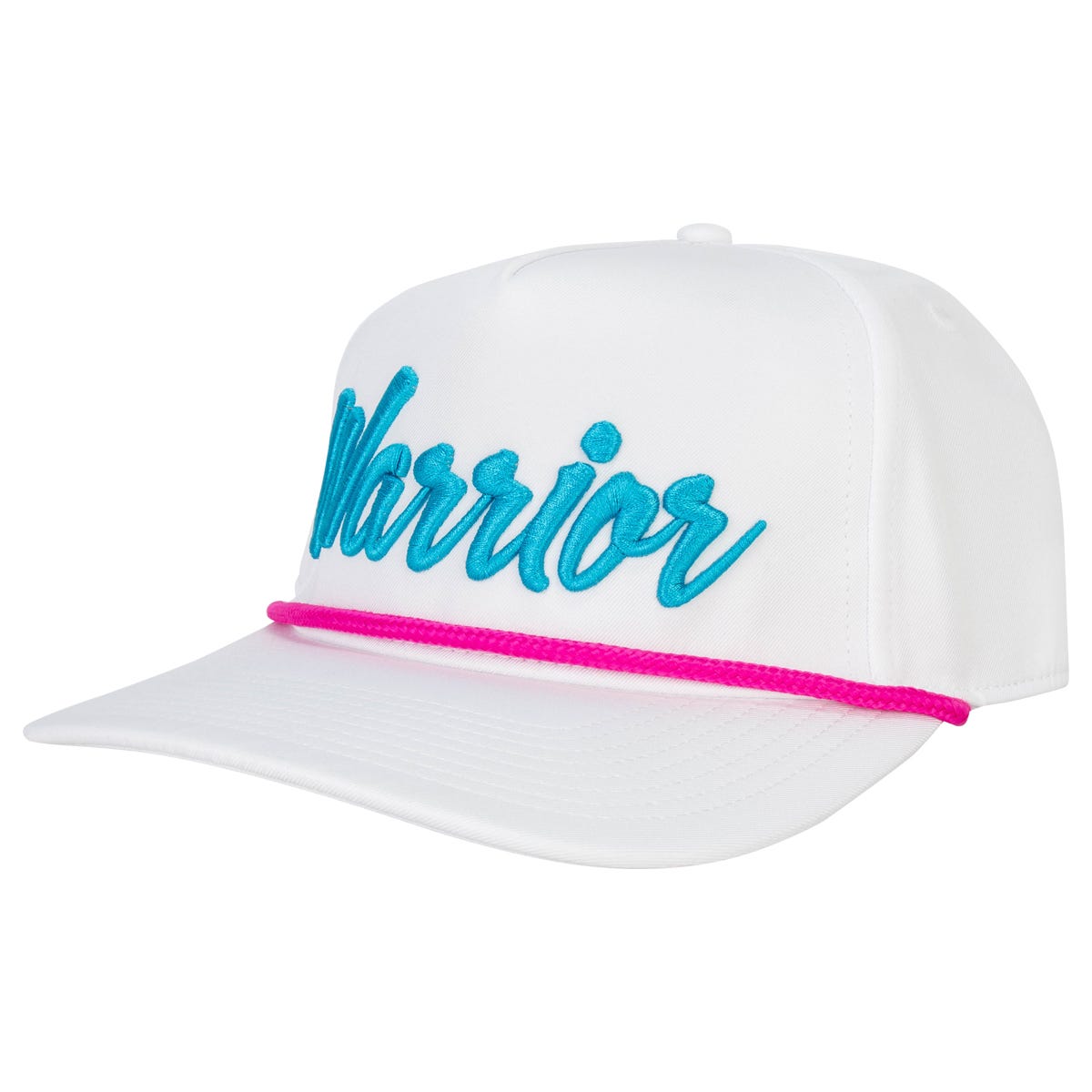 Warrior Miami Vibe Script Rope Snapback Hat in White Size OSFM