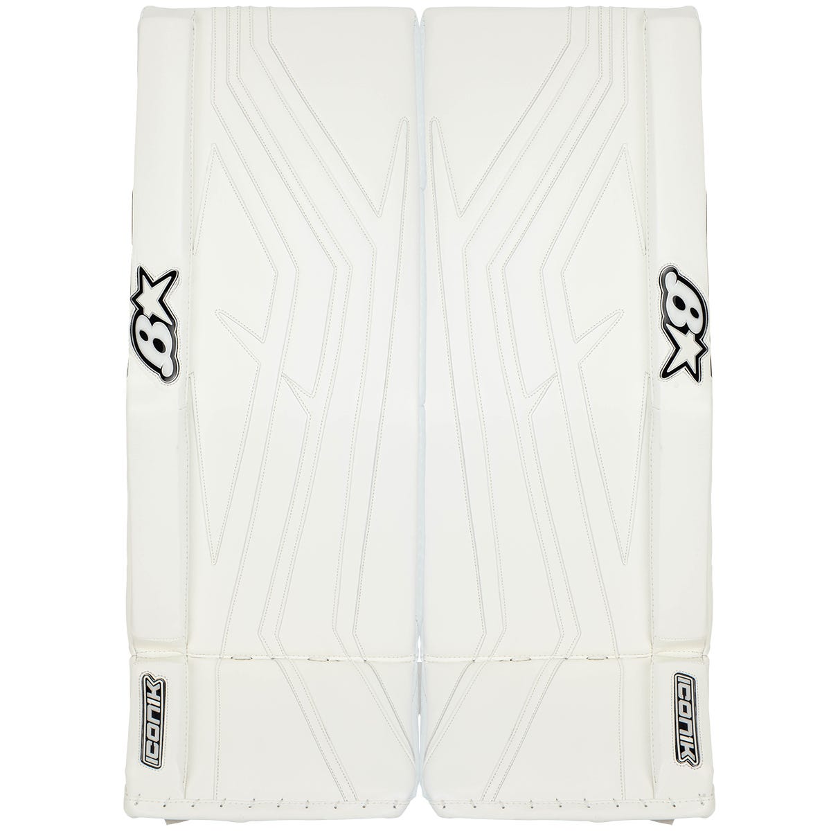 Brians Brians Iconik Senior Goalie Leg Pads in White/White Size 34+1in. Stiff