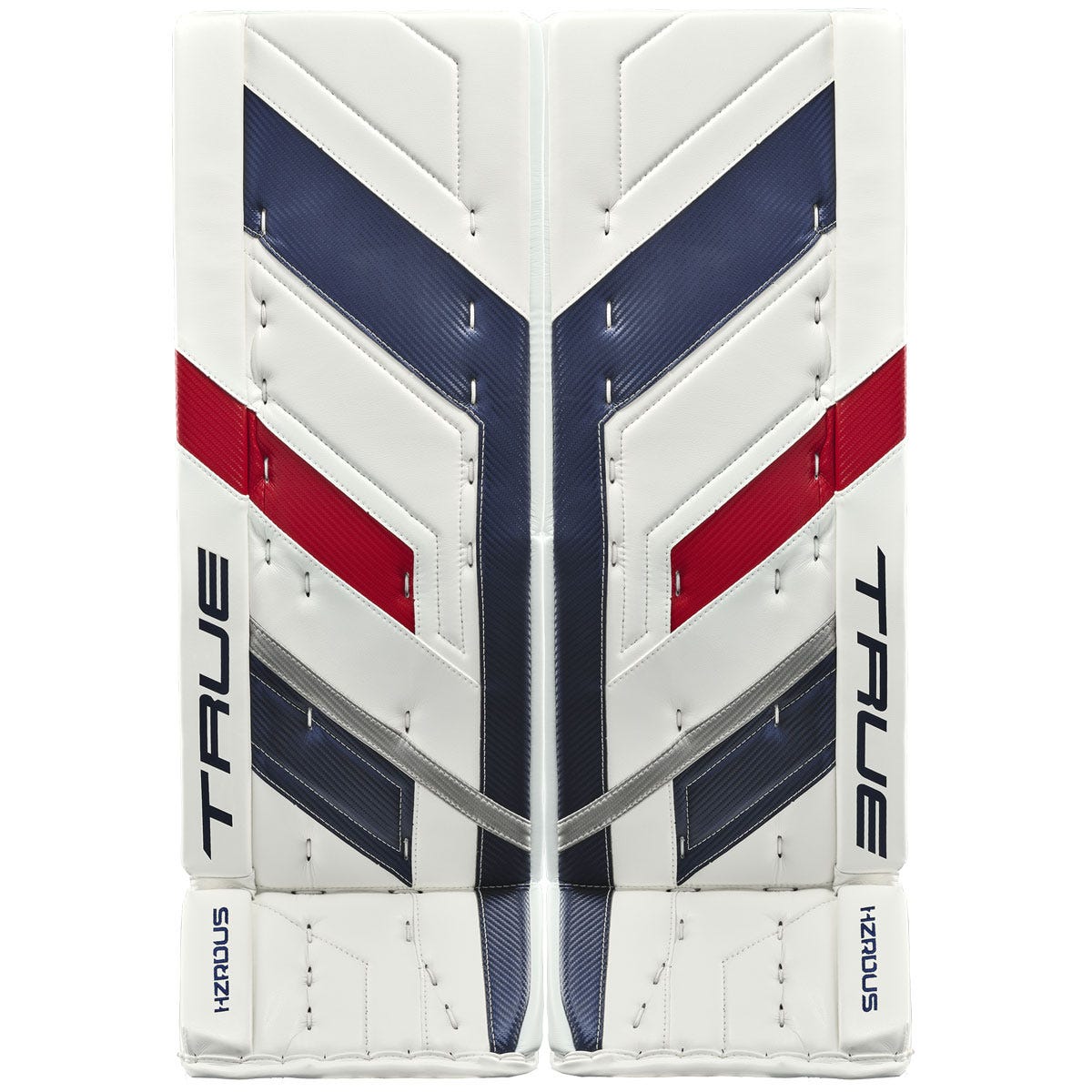 True HZRDUS PX4 Senior Custom Goalie Leg Pads in White/White Size 33+1in