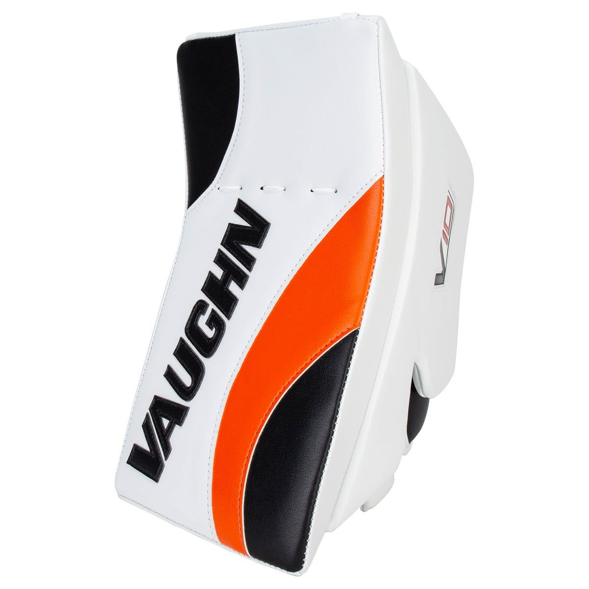 Vaughn Velocity V10 Pro Carbon Senior Goalie Blocker - Stock Custom in White/Black/Orange