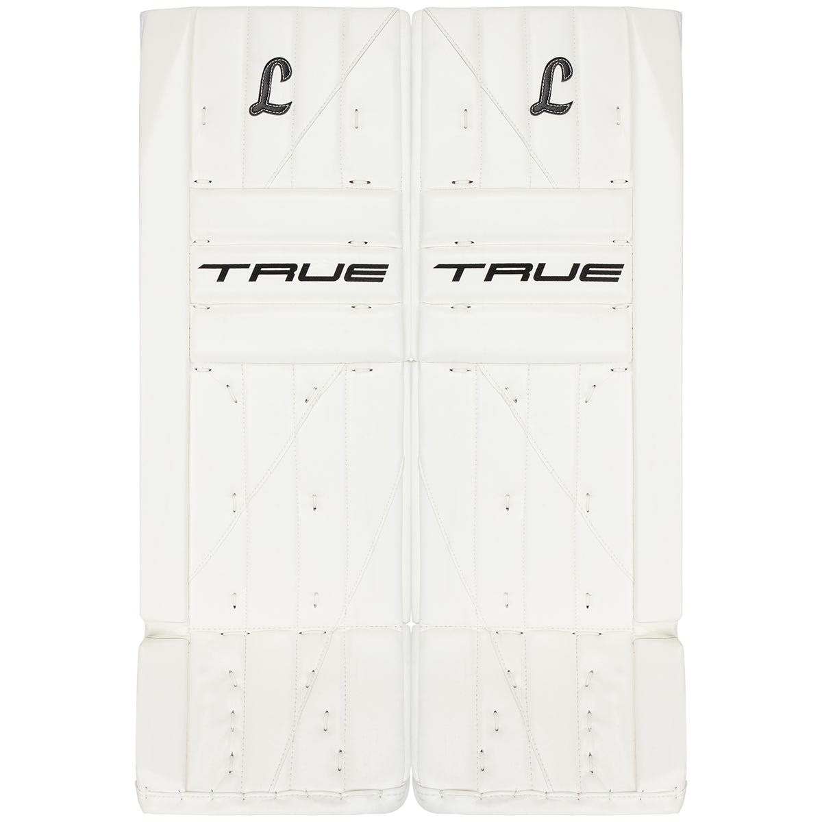 True L95 Senior Custom Goalie Leg Pads in White/White Size 34+1in