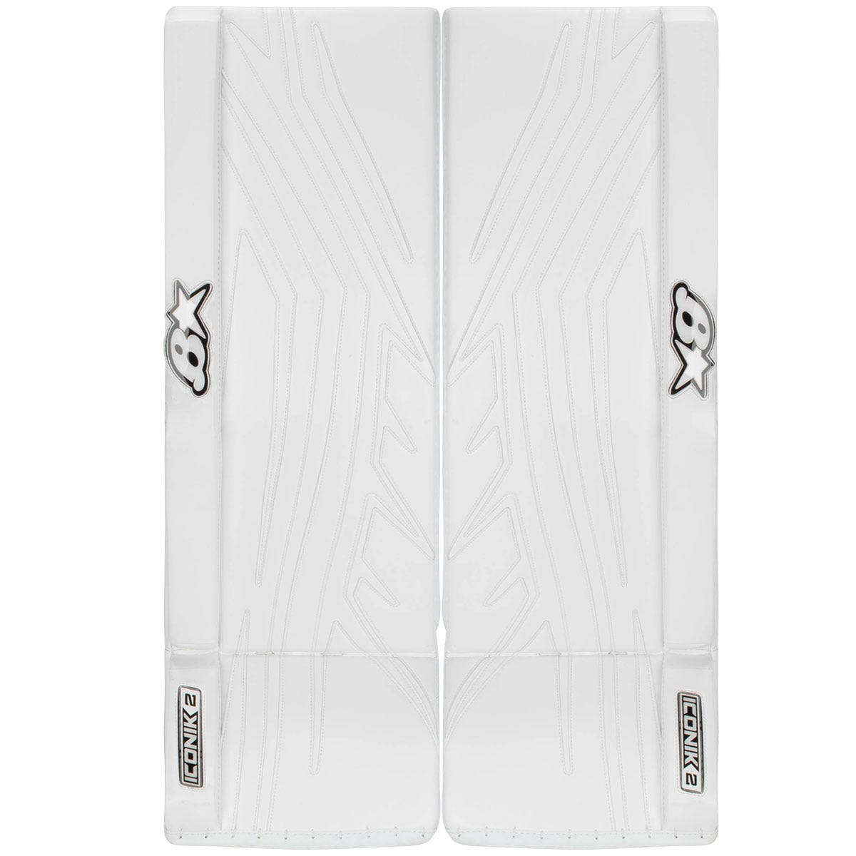 Brians Brians Iconik 2 Senior Goalie Leg Pads in White/White Size 33+1in. X-Flex