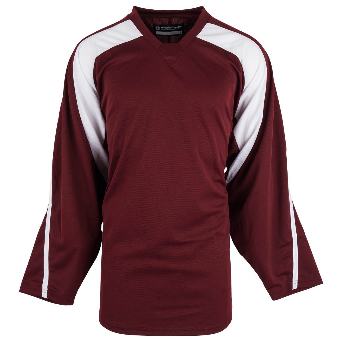 Monkeysports Premium Senior Practice Hockey Jersey in Maroon/White Size XX-Large