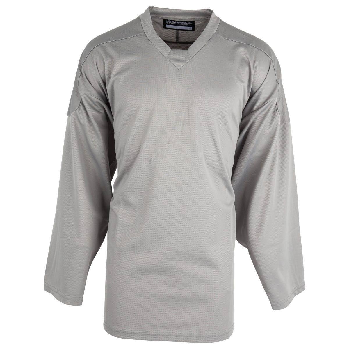 Monkeysports Solid Color Youth Practice Hockey Jersey in Grey Size Goal Cut (Junior)