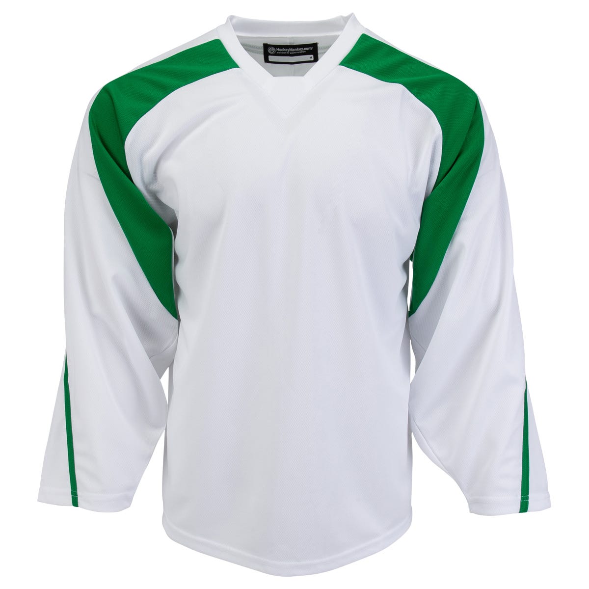Monkeysports Premium Senior Practice Hockey Jersey in White/Kelly Green Size Medium