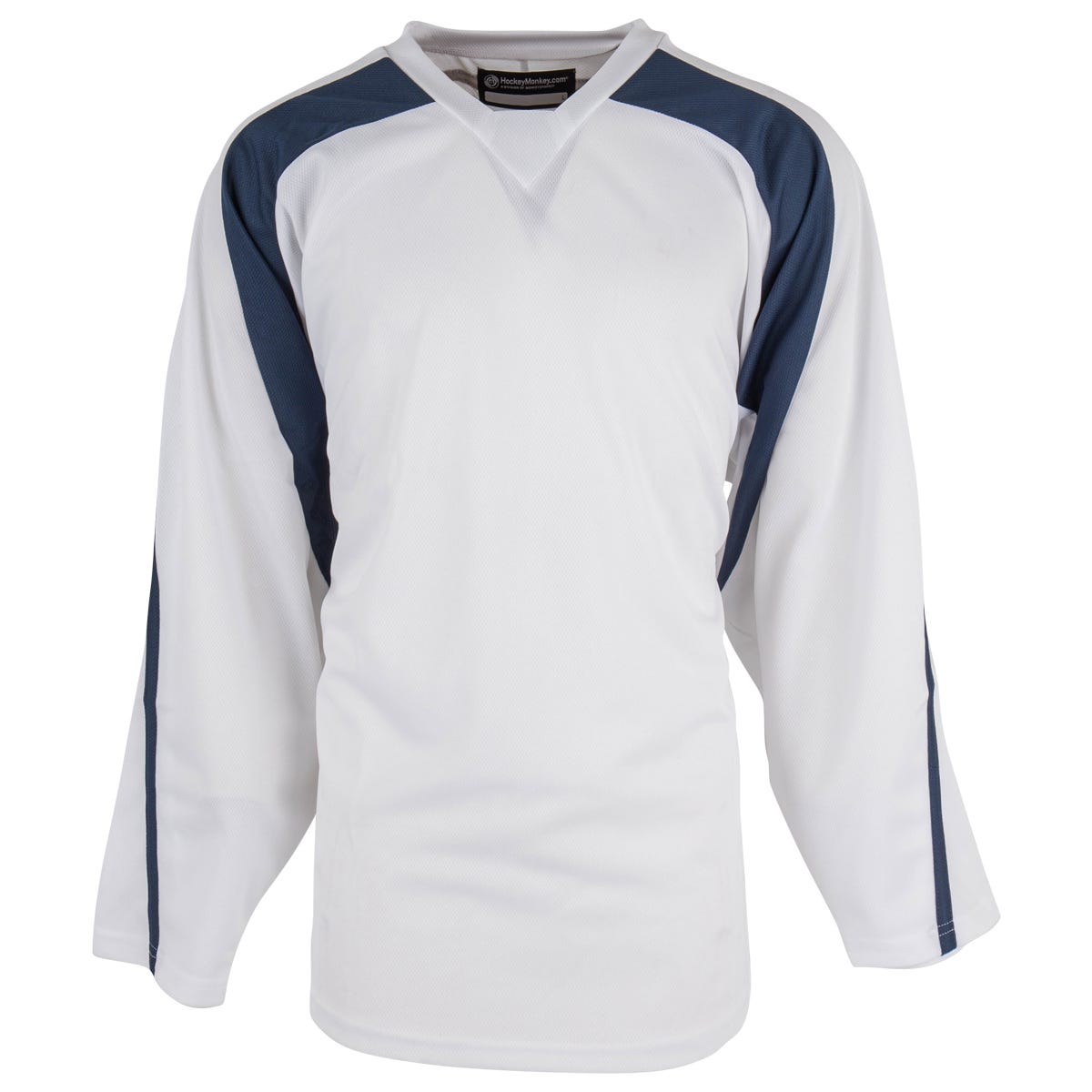 Monkeysports Premium Senior Practice Hockey Jersey in White/Navy Size Medium
