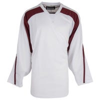 Monkeysports Premium Youth Practice Hockey Jersey in White/Maroon Size Large/X-Large