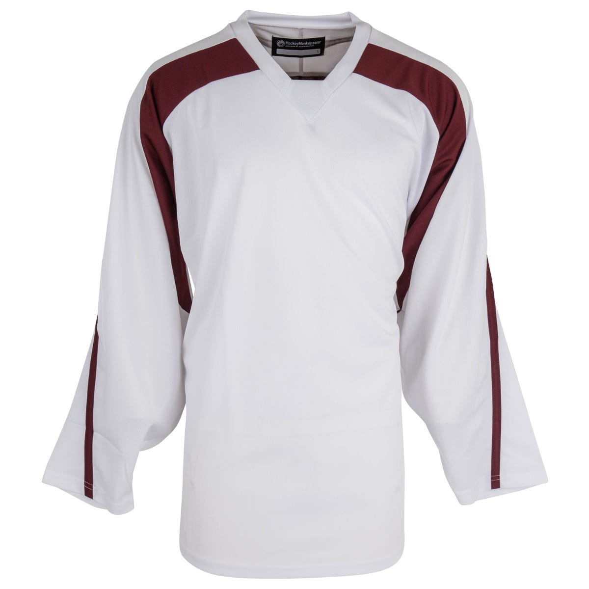 Monkeysports Premium Senior Practice Hockey Jersey in White/Maroon Size Medium