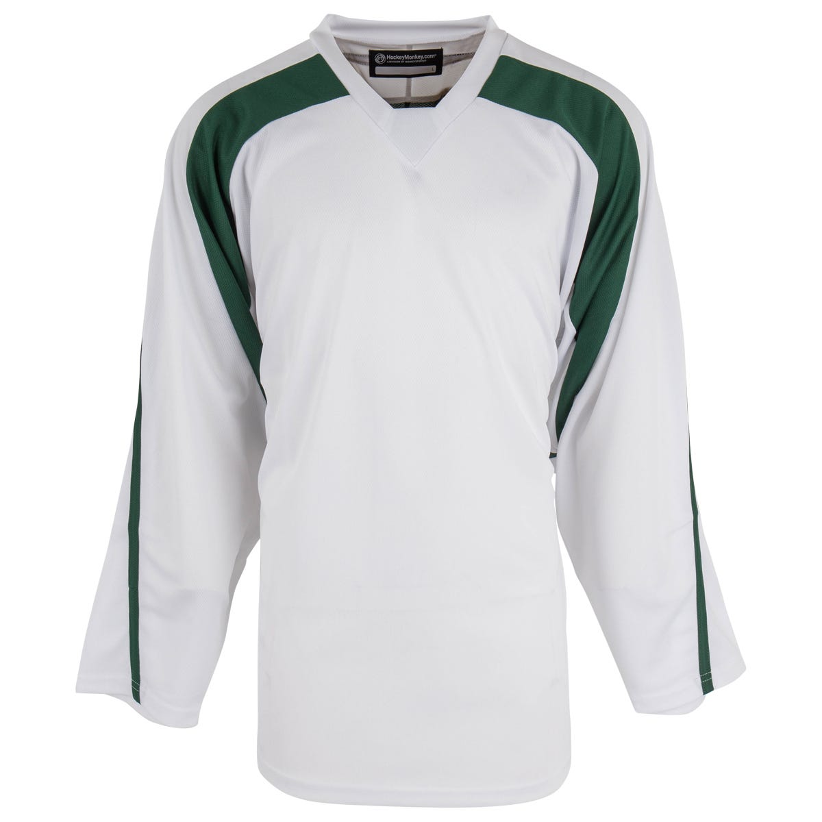 Monkeysports Premium Senior Practice Hockey Jersey in White/Forest Green Size Small
