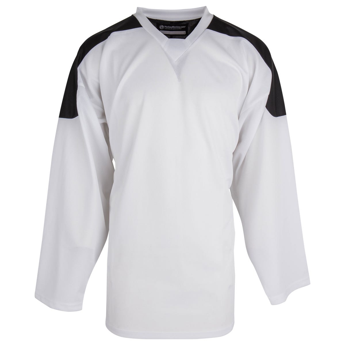 Monkeysports Two Tone Youth Practice Hockey Jersey in White/Black Size Large/X-Large