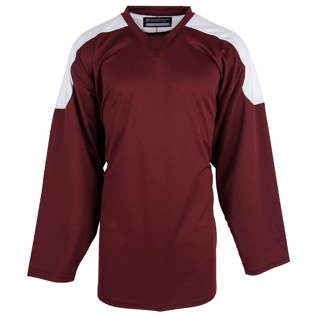 Monkeysports Two Tone Youth Practice Hockey Jersey in Maroon/White Size Large/X-Large
