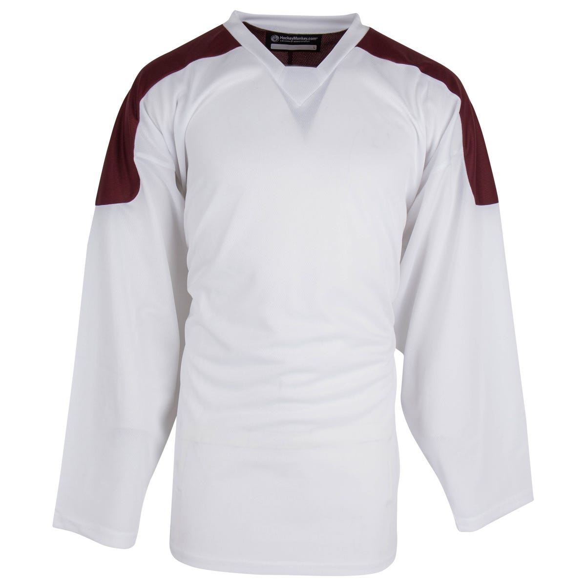 Monkeysports Two Tone Youth Practice Hockey Jersey in White/Maroon Size Large/X-Large