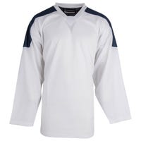 Monkeysports Two Tone Senior Practice Hockey Jersey in White/Navy Size Goal Cut (Senior)