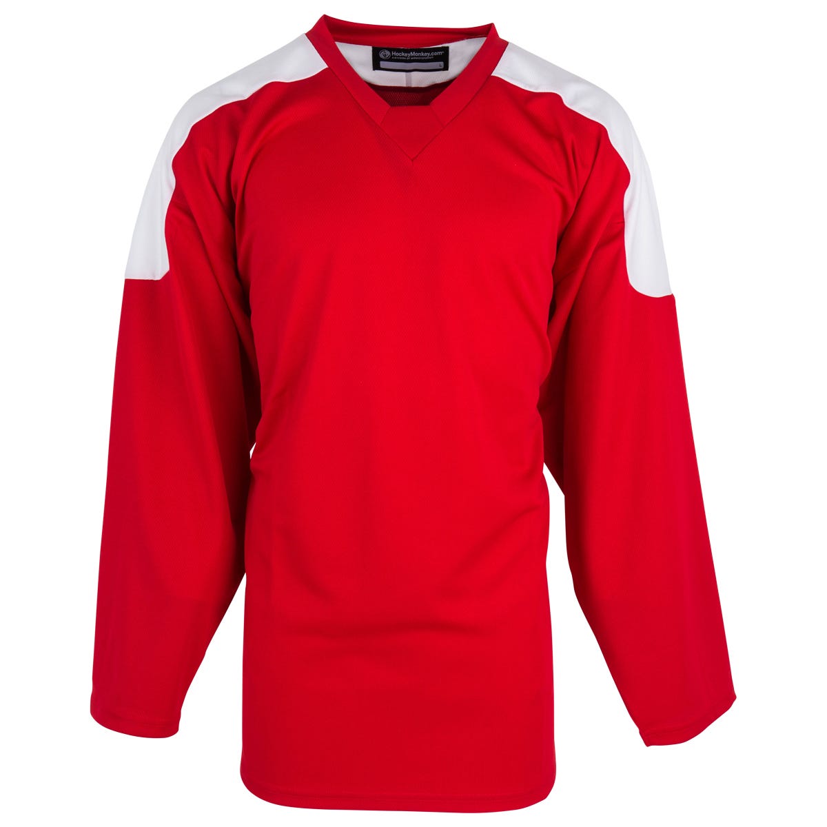 Monkeysports Two Tone Senior Practice Hockey Jersey in Red/White Size X-Large