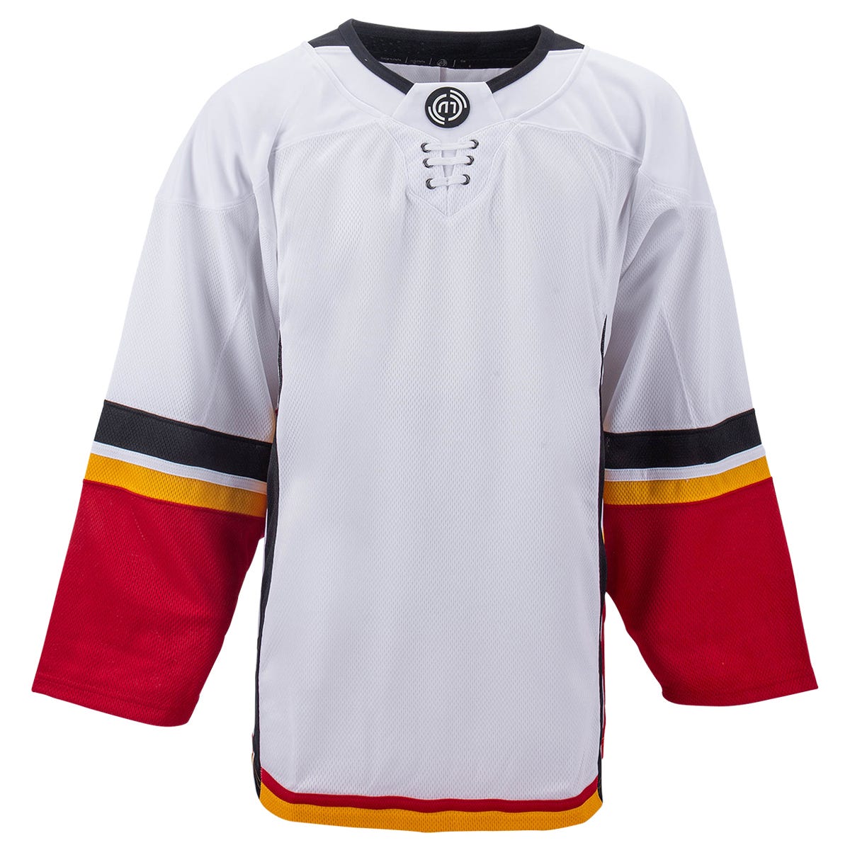 Monkeysports Calgary Flames Uncrested Junior Hockey Jersey in White Size Goal Cut (Junior)