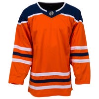 Monkeysports Edmonton Oilers Uncrested Adult Hockey Jersey in Orange Size Goal Cut (Intermediate)