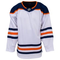 Monkeysports Edmonton Oilers Uncrested Adult Hockey Jersey in White Size Goal Cut (Intermediate)