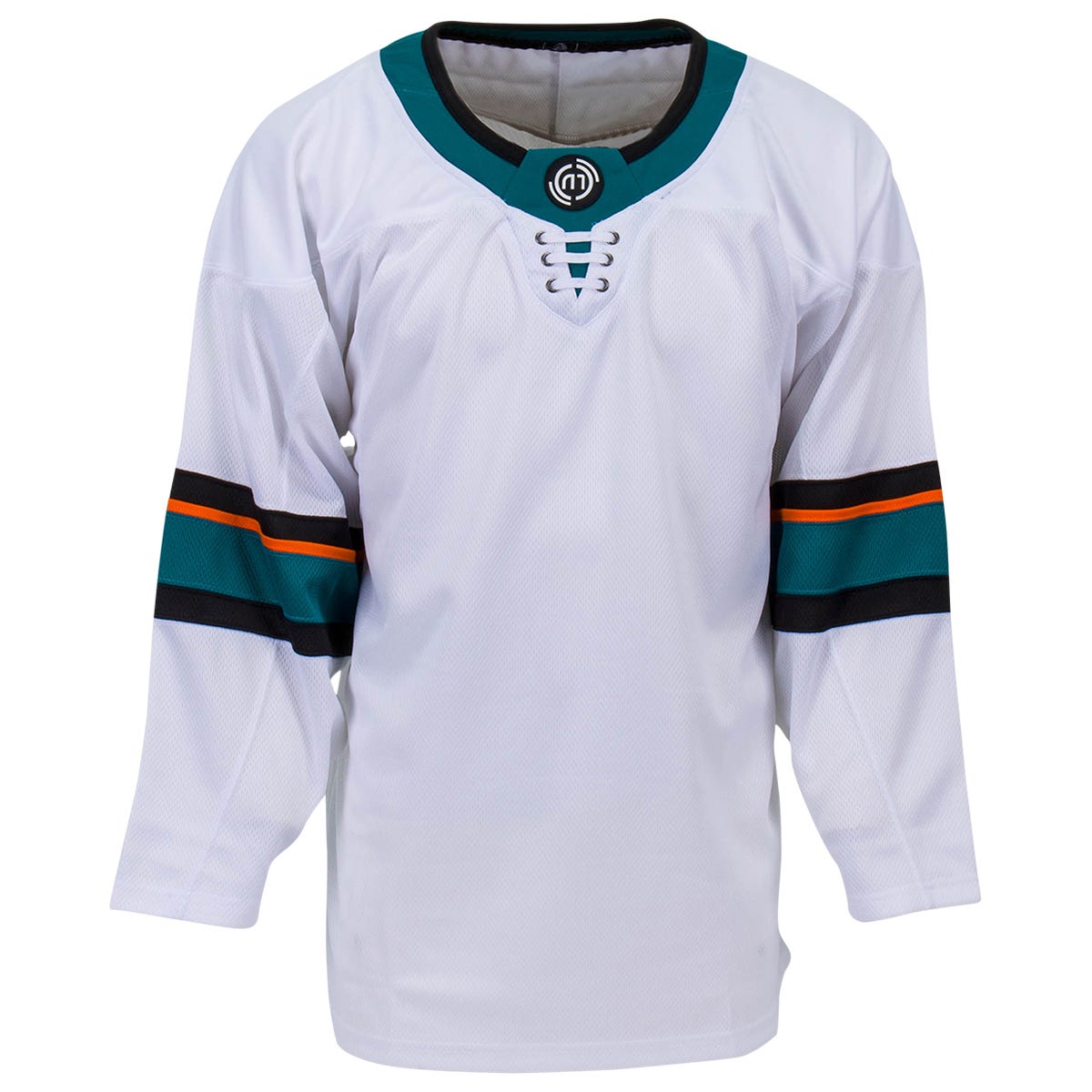 Monkeysports San Jose Sharks Uncrested Adult Hockey Jersey in White Size Goal Cut (Senior)