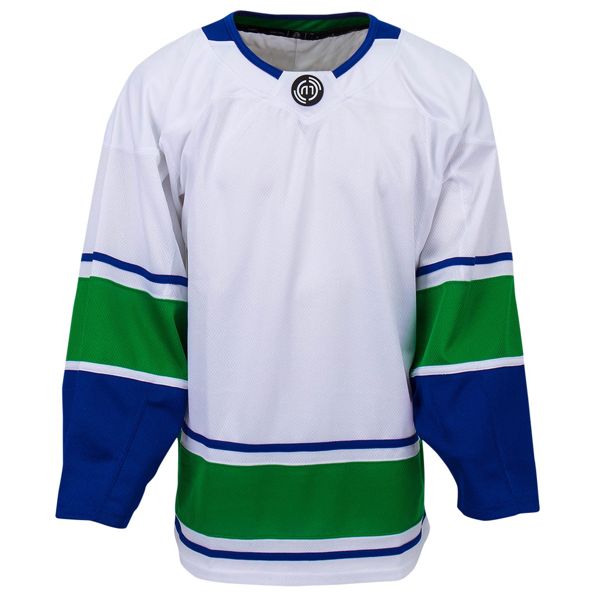 Monkeysports Vancouver Canucks Uncrested Junior Hockey Jersey in White Size Goal Cut (Junior)