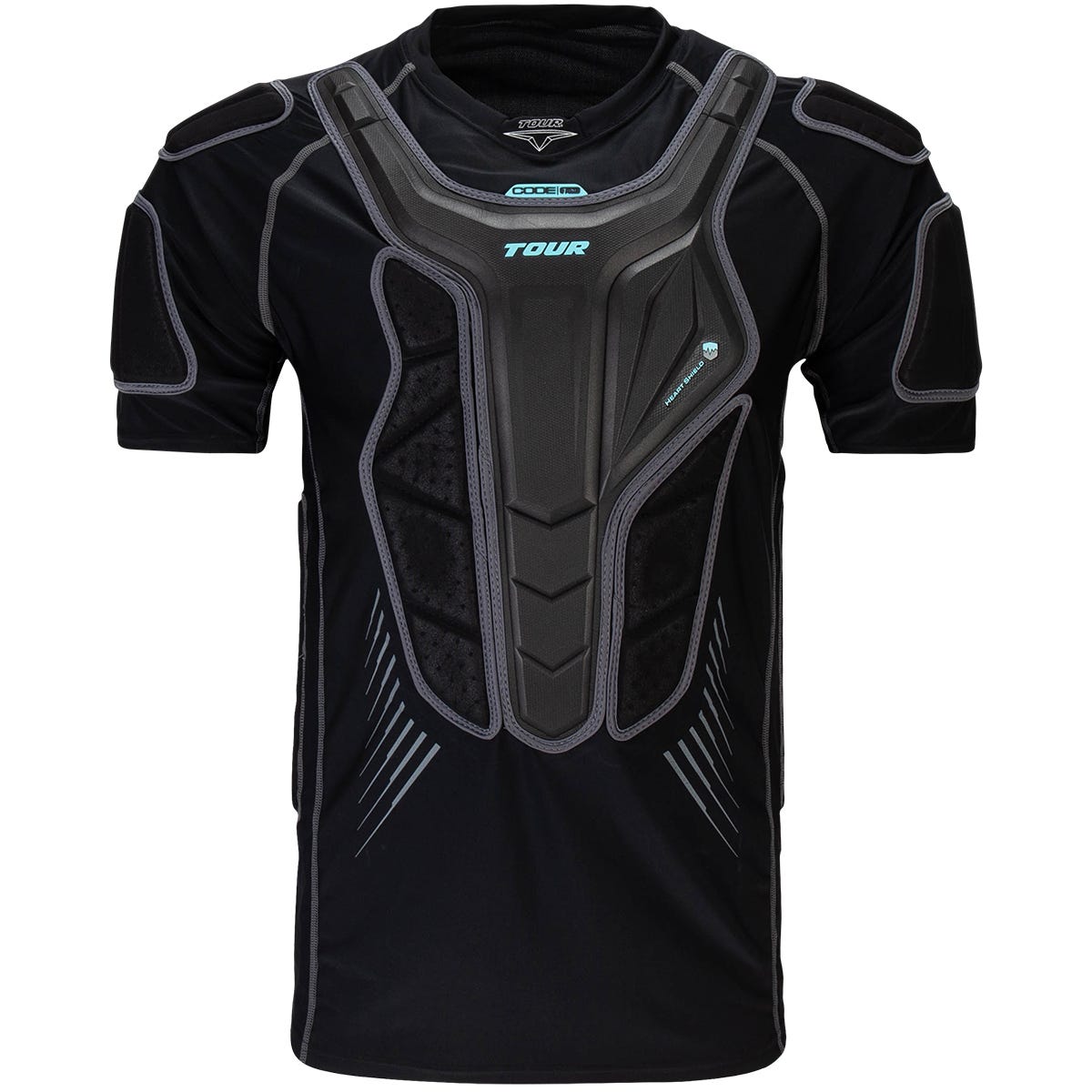 Tour Code 1.One Senior Roller Hockey Padded Shirt in Black Size Small