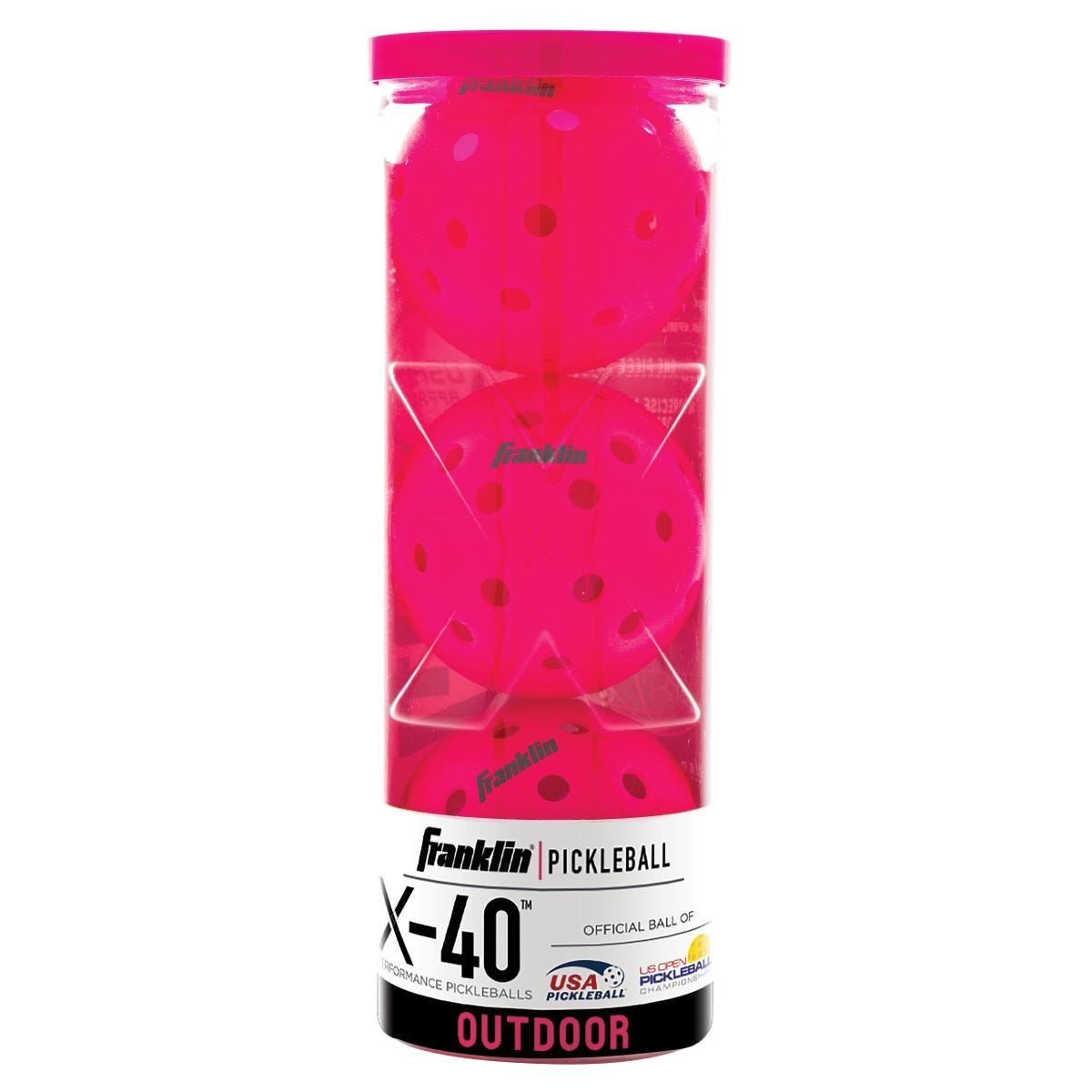 Franklin X-40 Outdoor Pickleballs - 3 Pack in Pink